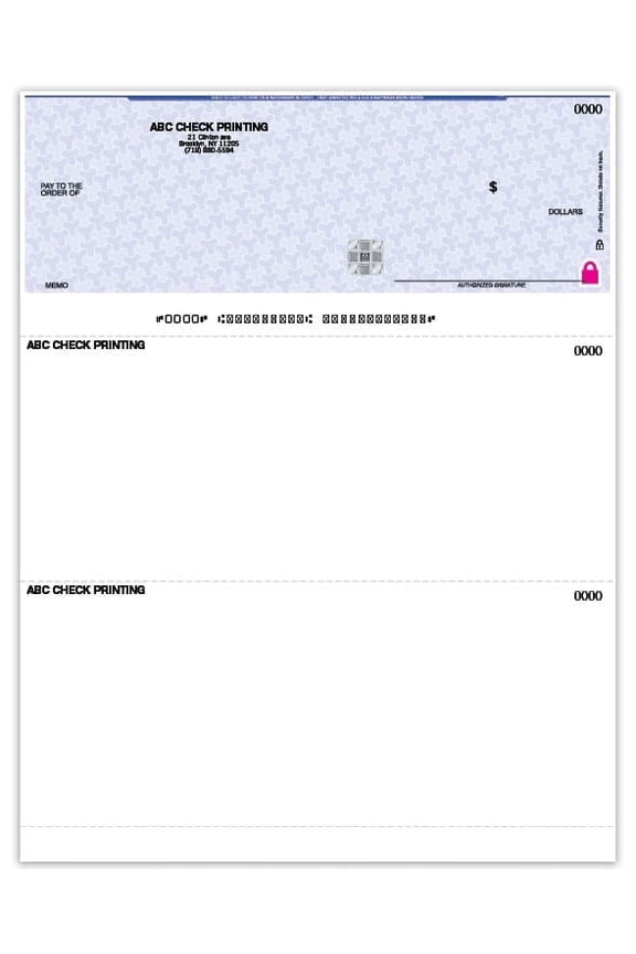 ABC High Security Printed Business Checks with Hologram, Compatible with QuickBooks, Laser Top Format, 500 Sheets / 500 Checks (Blue)