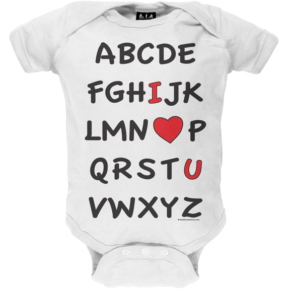 ABC I Heart U Baby One Piece - 0-6 months