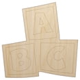 thumbnail image 1 of ABC Kids Baby Blocks Wood Shape Unfinished Piece Cutout Craft DIY Projects - 4.70 Inch Size - 1/4 Inch Thick, 1 of 7