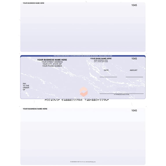 Abc Laser Business Checks, Middle Position, Marble Blue, 250 Count