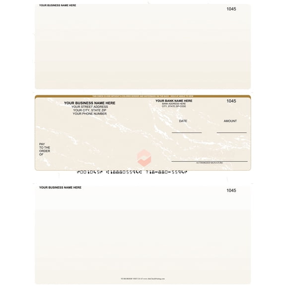 Abc Laser Business Checks – Checks in the Middle, Marble Gold, 500 Count