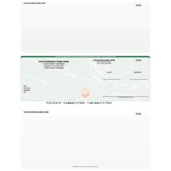ABC Laser Business Checks – Checks In the Middle, Marble Green - 250