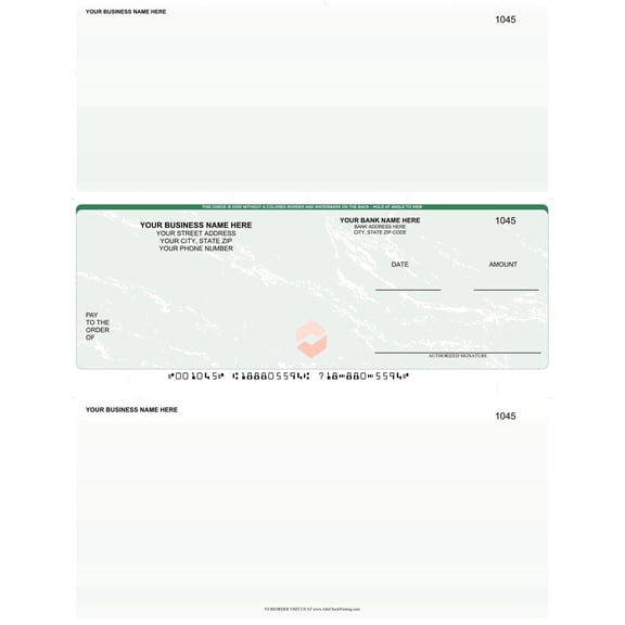 Abc Laser Business Checks, Middle Position, Marble Green, 250 Count