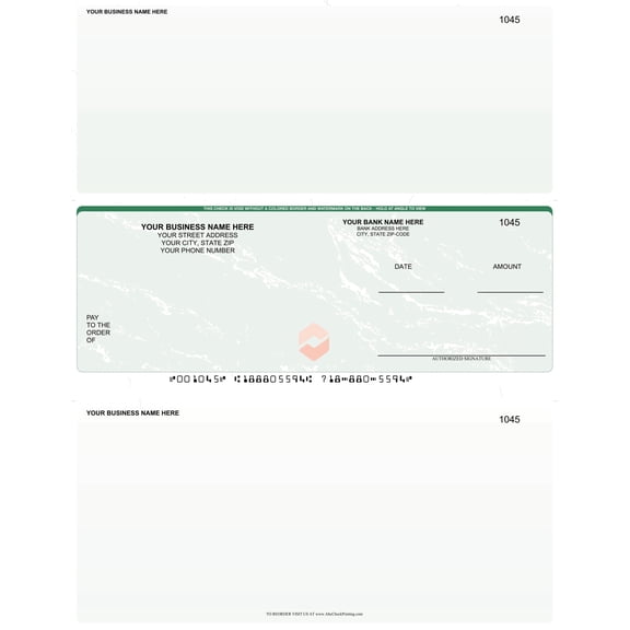 Abc Laser Business Checks – Checks in the Middle, Marble Green, 500 Count