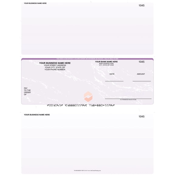 Abc Laser Business Checks, Middle Position, Marble Purple, 250 Count