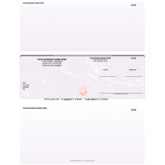 Abc Laser Business Checks – Checks in the Middle, Marble Purple, 500 Count