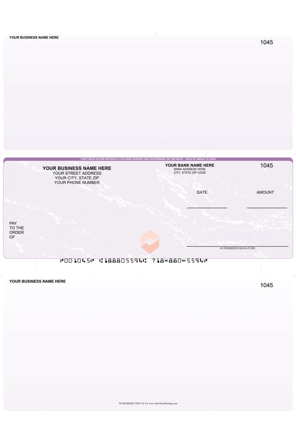 Abc Laser Business Checks – Checks in the Middle, Marble Purple, 500 Count