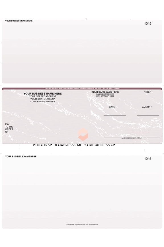 Abc Laser Business Checks, Middle Position, Marble Red, 250 Count