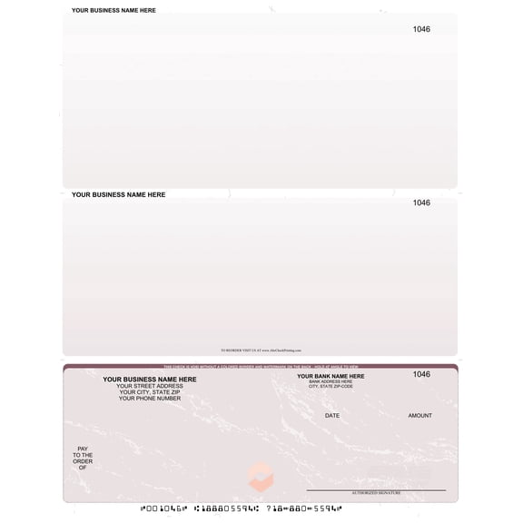 Abc Laser Business Checks, Bottom Position Voucher Checks, Marble Red, 100 Count