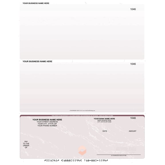 Abc Laser Business Checks, Checks on Bottom, Marble Red, 250 Count