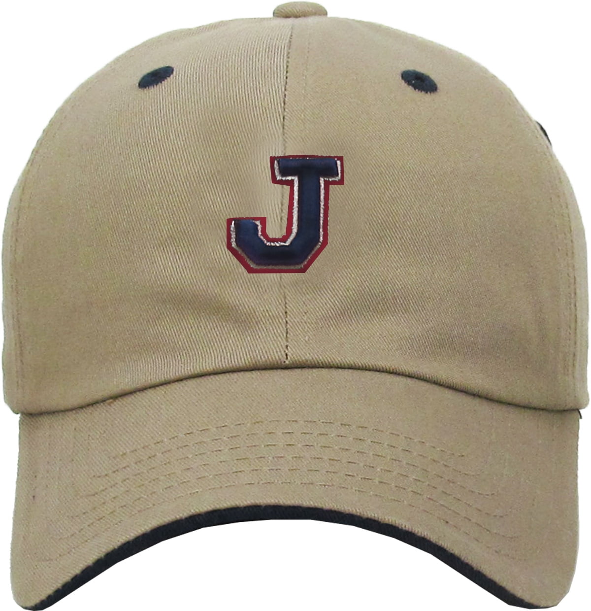 ABC Letter Initial Embroidery Adjustable Dad Hat Cotton 