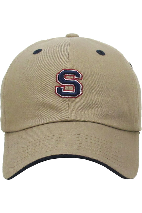 ABC Letter Initial Embroidery Adjustable Dad Hat Cotton Baseball Cap