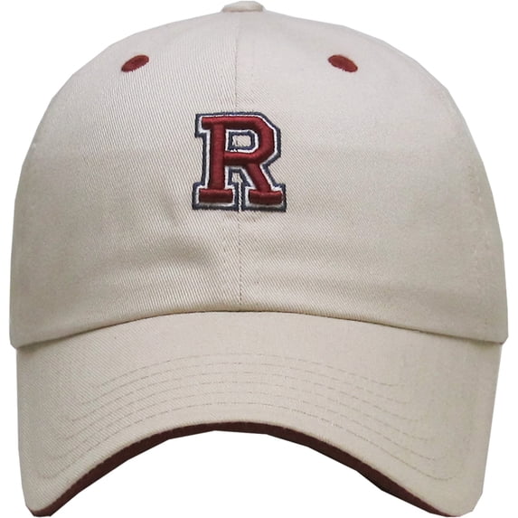 ABC Letter Initial Embroidery Adjustable Dad Hat Cotton Baseball Cap