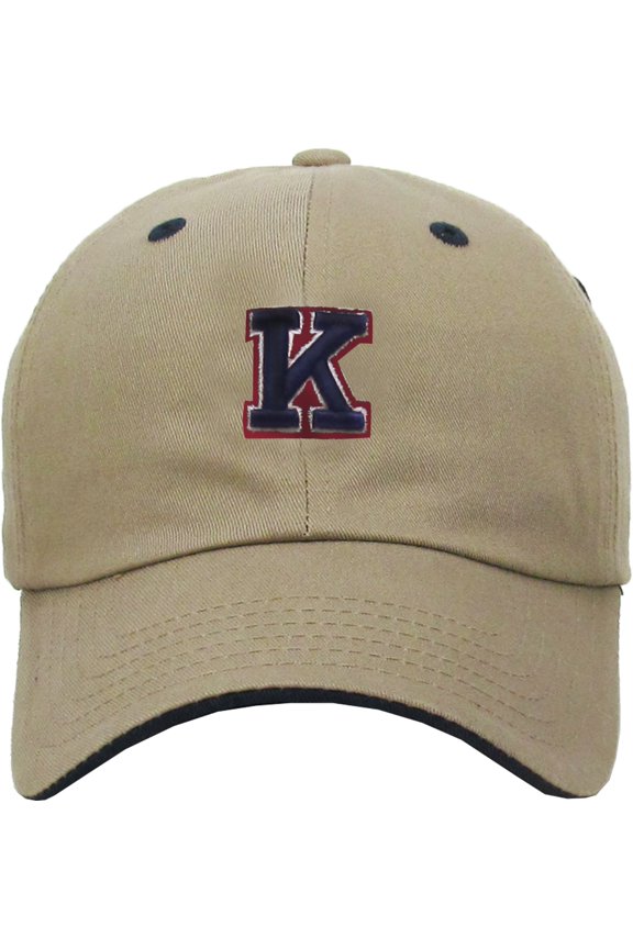 ABC Letter Initial Embroidery Adjustable Dad Hat Cotton Baseball Cap