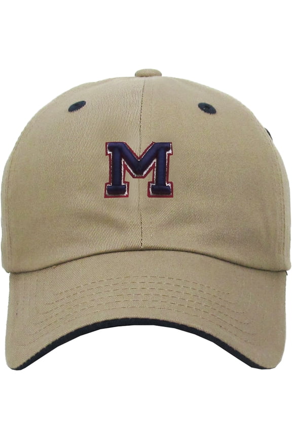 ABC Letter Initial Embroidery Adjustable Dad Hat Cotton Baseball Cap