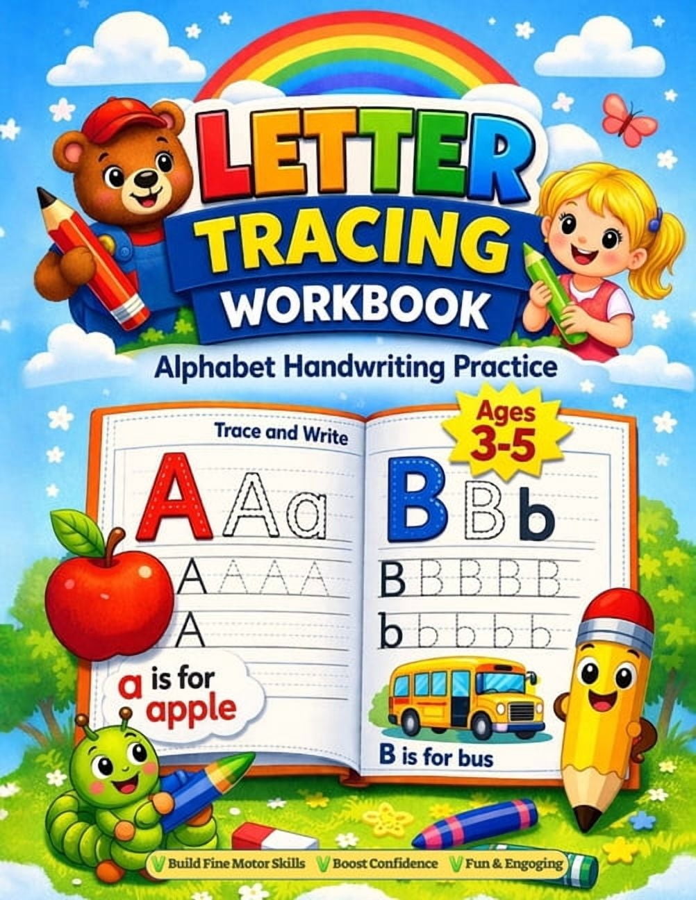 ABC Letter Tracing: Learn to Write with Line Tracing & Pen Control Preschool Handwriting Workbook for Kids Ages 3-5 Buil, (Paperback)