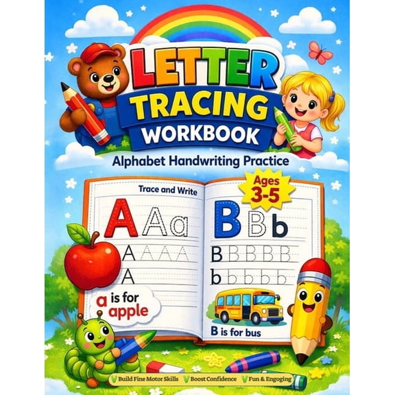 ABC Letter Tracing: Learn to Write with Line Tracing & Pen Control Preschool Handwriting Workbook for Kids Ages 3-5 Buil, (Paperback)