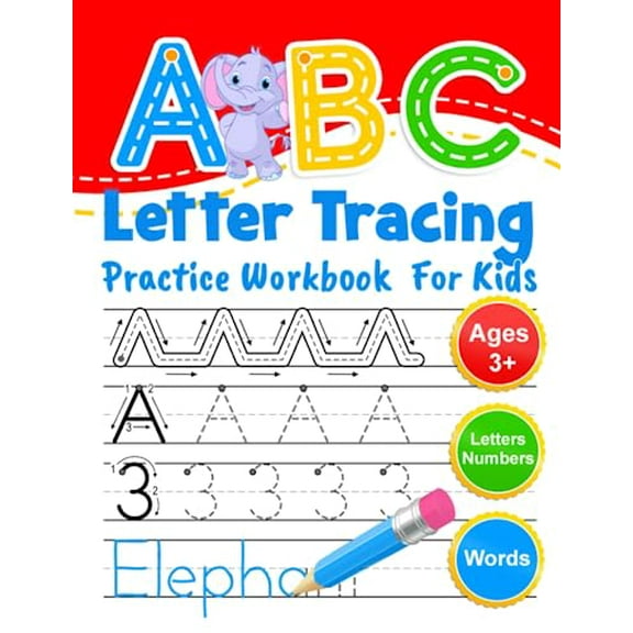Pre-Owned ABC Letter Tracing Practice Workbook for Kids: Learning To Write Alphabet, Numbers and Line Tracing. Handwriting Activity Book For Preschoolers, Kindergartens.