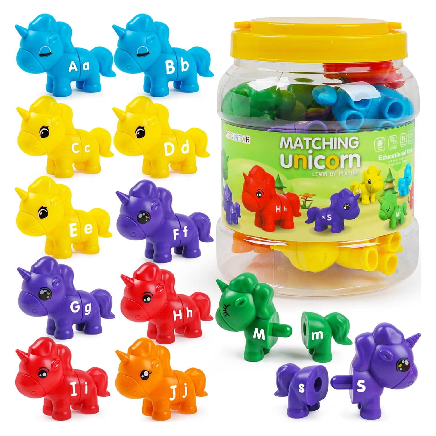 ABC Letters Matching Toys Double-Sided Alphabet Learning Toy for