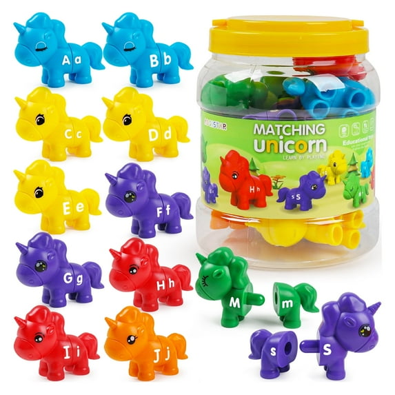 ABC Letters Matching Toys Double-Sided Alphabet Learning Toy for Kids Uppercase Lowercase Letters Sorting and Matching Game Fine Motor Toys Birthday Gifts for Kids(13pcs)