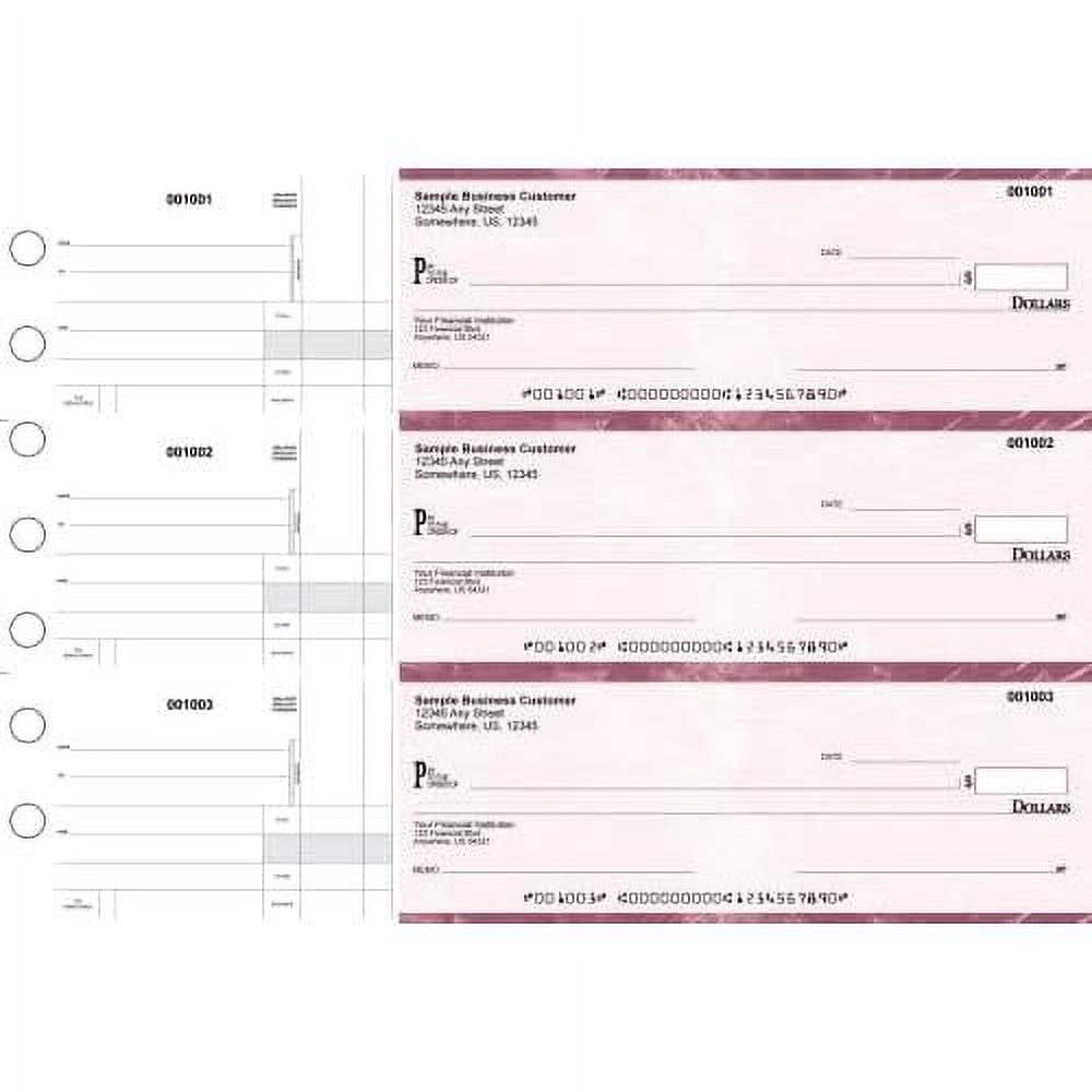 ABC Manual Checks For Business 3 On A Page With Stub Voucher, 100 ...