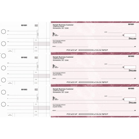 ABC Manual Checks for Business 3 on a Page with Stub Voucher 500 Checks ...