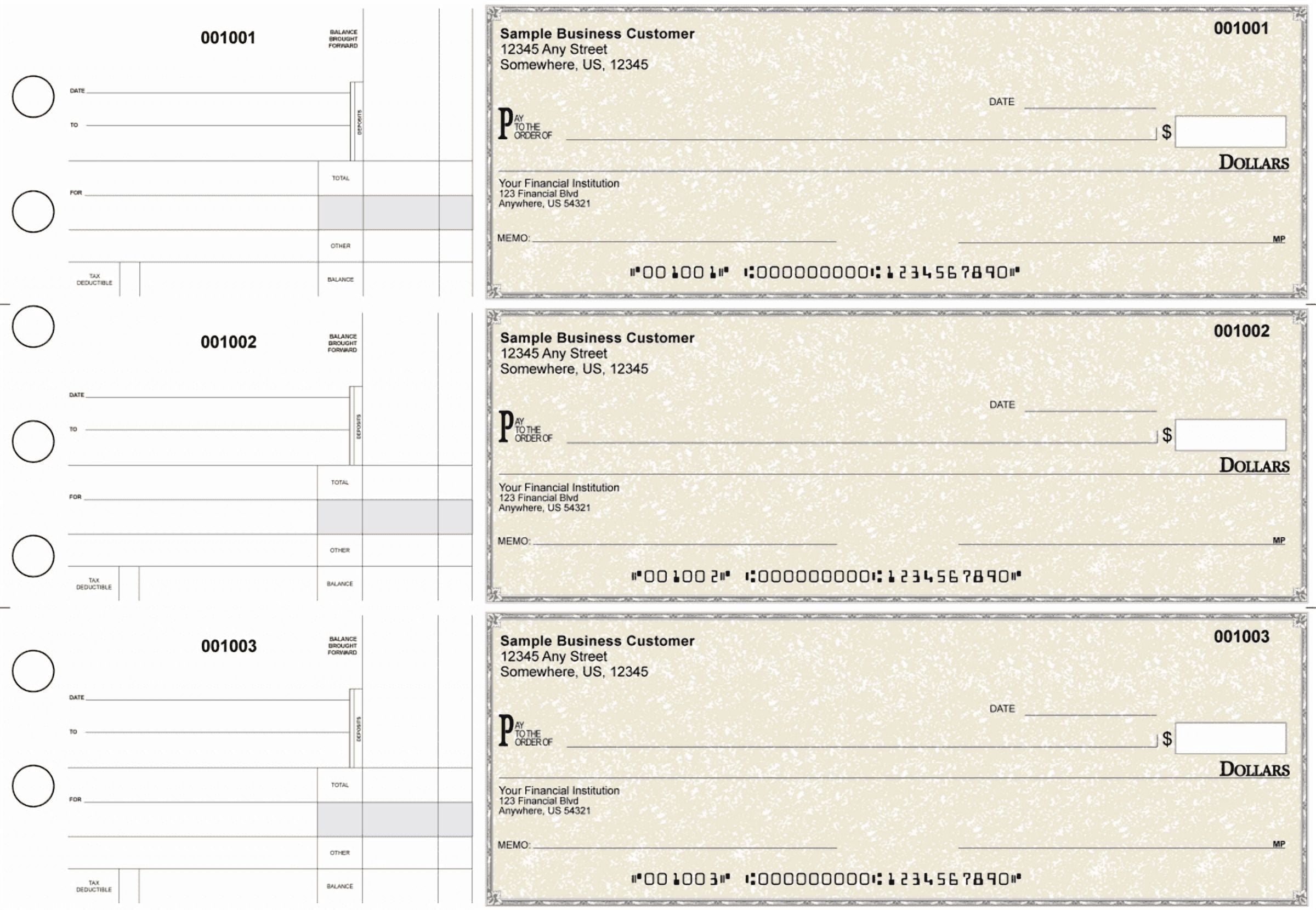 ABC Manual Business Checks, 500 Ct, 3-on-a-Page with Stub - Walmart.com