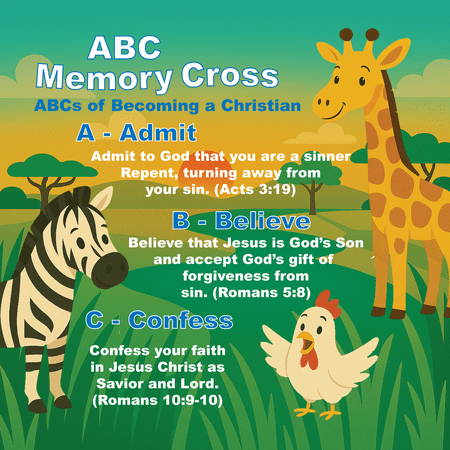 ABC Memory Cross Gospel Tracts for Children – 24-Pack – Interactive Origami Design – Teach Children Salvation Through Admit, Believe, Choose