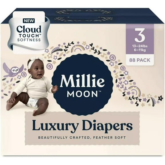 ABC Millie Moon Luxury Diapers - Size 3, 88 Count