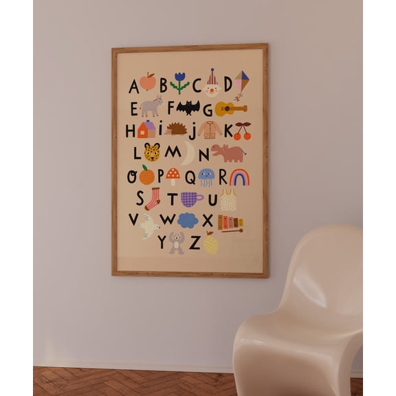 ABC Poster, Unframed Paper Poster 8x10in
