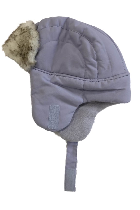 Toddler Girls Light Purple Trapper Hat with Faux Fur Trim Aviator Cap
