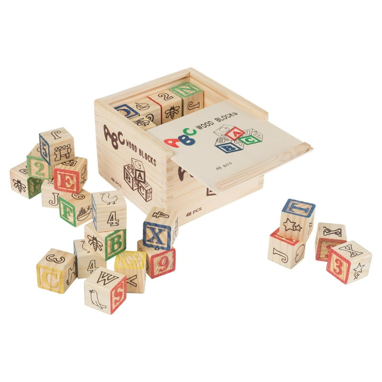 ABC and 123 Wooden Blocks Alphabet Letters and Numbers Learning