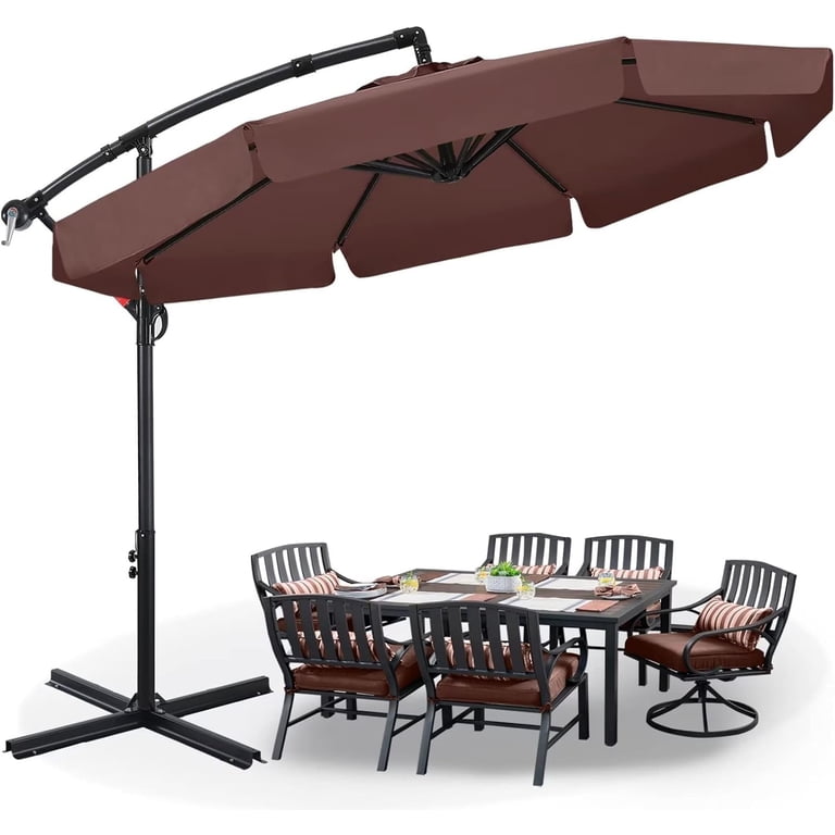 13 foot rectangular patio umbrella Treasure Garden 10x13 Foot Cantilever Umbrella with Base Rectangular