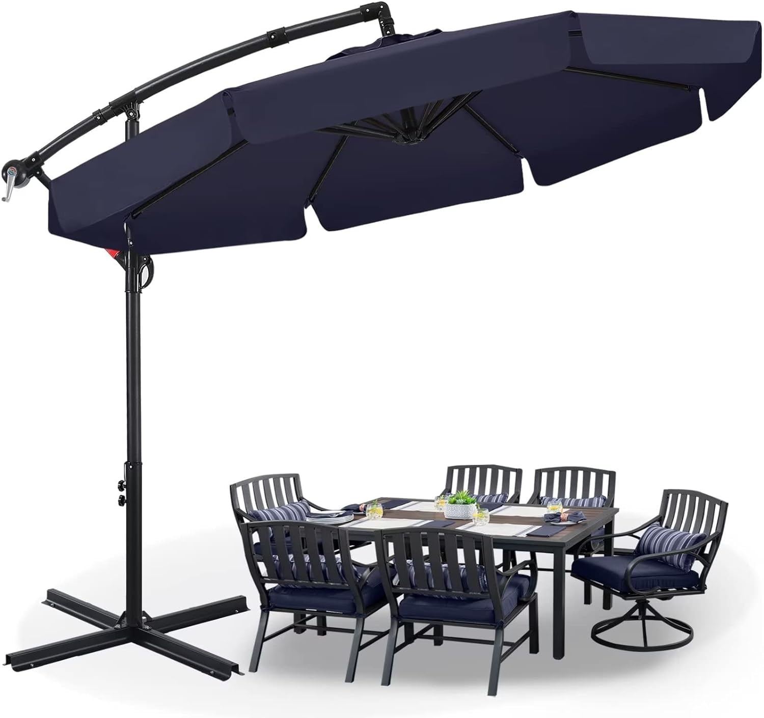 ABCCANOPY 10 FT Offset Patio Umbrella with Scalloped Edge for Outdoor ...