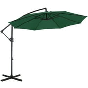 ABCCANOPY 10 FT 360°Rotation Cantilever Patio Umbrella with Crank & Cross Base for Garden, Backyard, Pool and Beach, 12+ Colors(Forest Green)