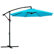 ABCCANOPY 10 FT Patio Umbrellas with Crank & Cross Base for Garden, Backyard, Pool and Beach, 12+ Colors(Turquoise)
