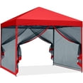 thumbnail image 1 of ABCCANOPY 10 ft x 10 ft Easy Pop up Outdoor Canopy Tent With Netting, Red, 1 of 6