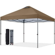 ABCCANOPY 10 ft x 10 ft Easy Pop up Outdoor Portable Instant One Push Function Canopy Tent with Air Vent, Khaki