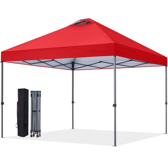 ABCCANOPY 10 ft x 10 ft Easy Pop up Outdoor Portable Instant One Push Function Canopy Tent with Air Vent, Red