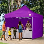 ABCCANOPY 10 ft x 10 ft Metal Pop-Up Commercial Canopy Tent with walls, Purple