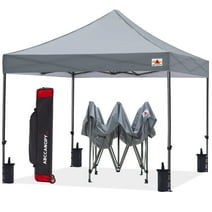 ABCCANOPY 10' x 10' Gray Outdoor Commercial Instant Shelter Metal Patio Pop-Up Canopy