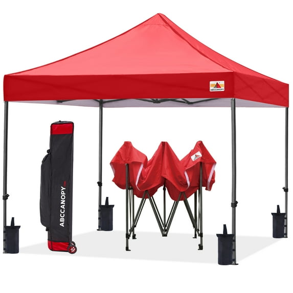 ABCCANOPY 10' x 10' Red Outdoor Commercial Instant Shelter Metal Patio Pop-Up Canopy