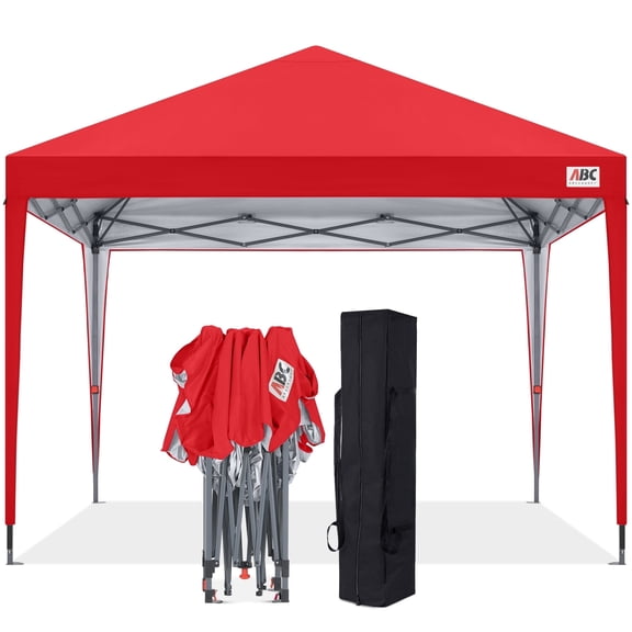ABCCANOPY 10' x 10' Red Outdoor Pop up Canopy Tent Camping Sun Shelter-Series