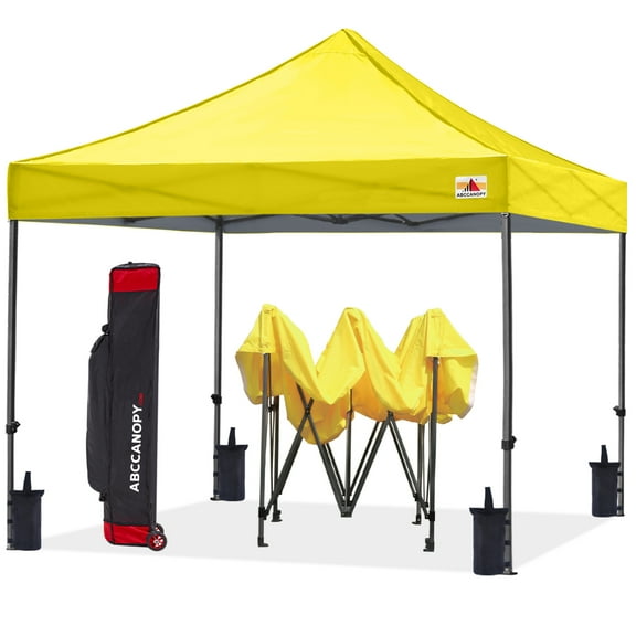ABCCANOPY 10' x 10' Yellow Outdoor Commercial Instant Shelter Metal Patio Pop-Up Canopy