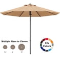 thumbnail image 1 of ABCCANOPY 10ft Outdoor Market Hand Push Patio Umbrella,12+Colors, Khaki, 1 of 8