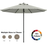 ABCCANOPY 7.5ft Outdoor Market Hand Push Patio Umbrella,12+Colors, Burgundy