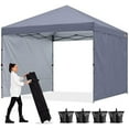 thumbnail image 1 of ABCCANOPY 10ft x 10ft Easy Pop up Outdoor Canopy Tent With 2 Side Walls, Gray, 1 of 5