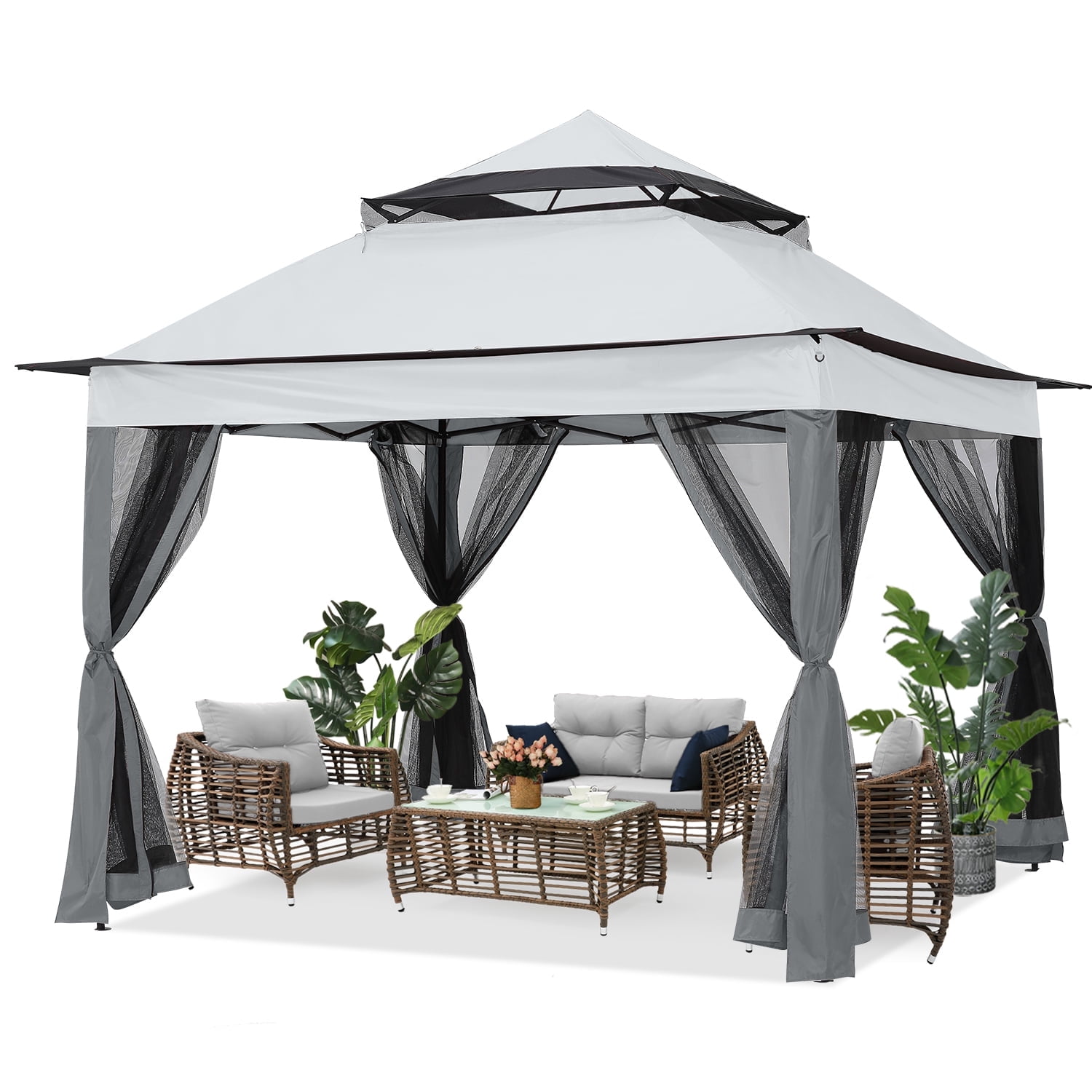 Abccanopy patio gazebo 11 x11 outdoor pop up canopy shelter with