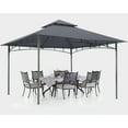 thumbnail image 1 of ABCCANOPY 11'x11' Patio Gazebo With Double Soft Roof Canopies for Shade and Rain,Dark Gray, 1 of 7