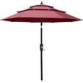 thumbnail image 1 of ABCCANOPY 11FT 3 Tiers Patio Umbrella With Crank Handle, Burgundy, 1 of 6